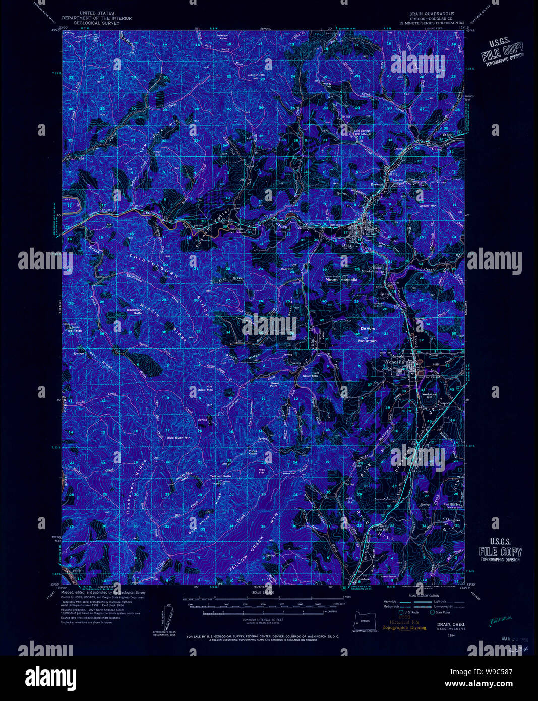 Map of drain oregon hires stock photography and images Alamy