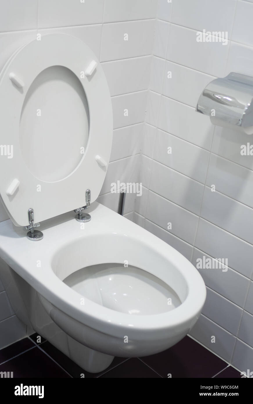 Toilet bowl view in water closet Stock Photo Alamy