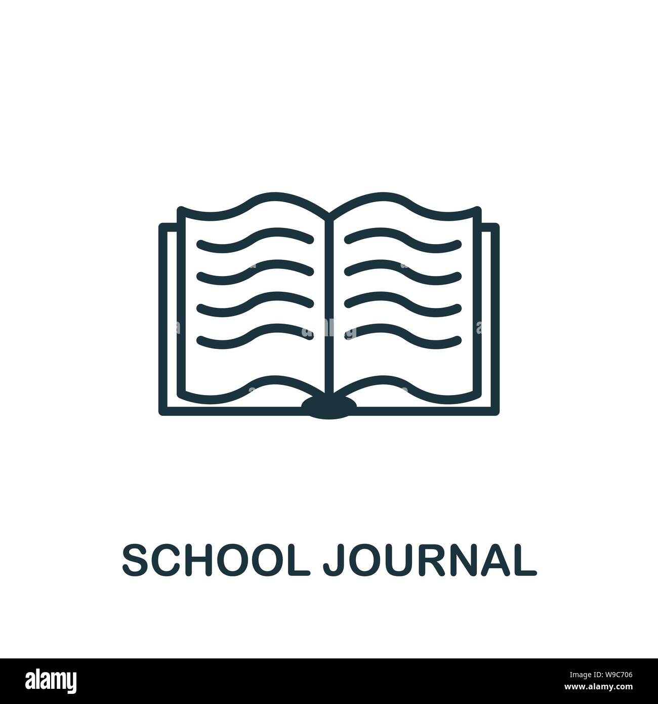 School Journal vector icon symbol. Creative sign from education icons