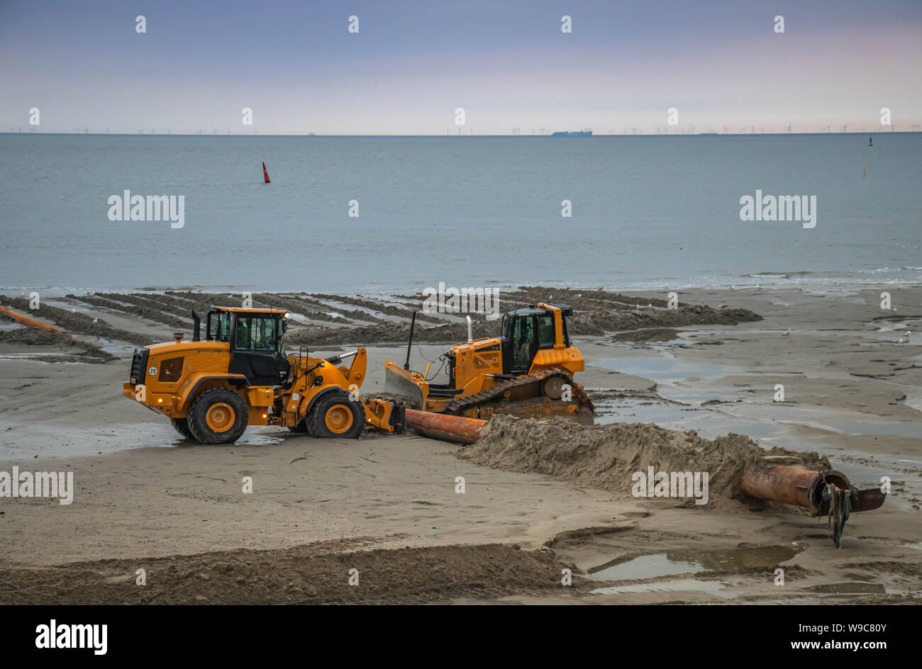 restoration on sand beach, norderney holiday Stock Photo