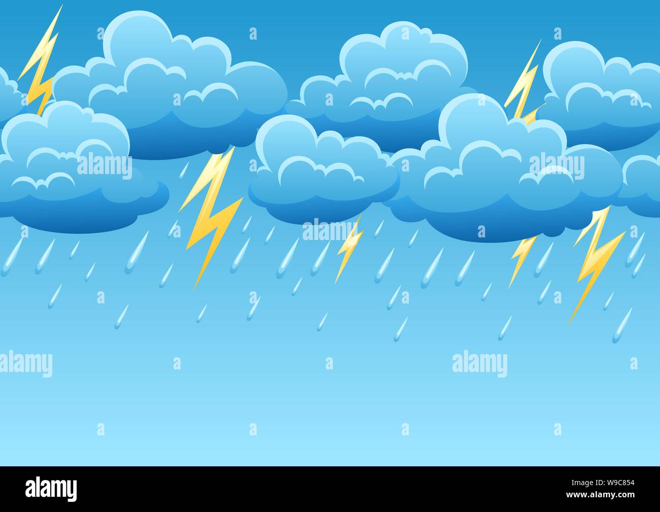 Seamless pattern with thunderstorm. Stock Vector