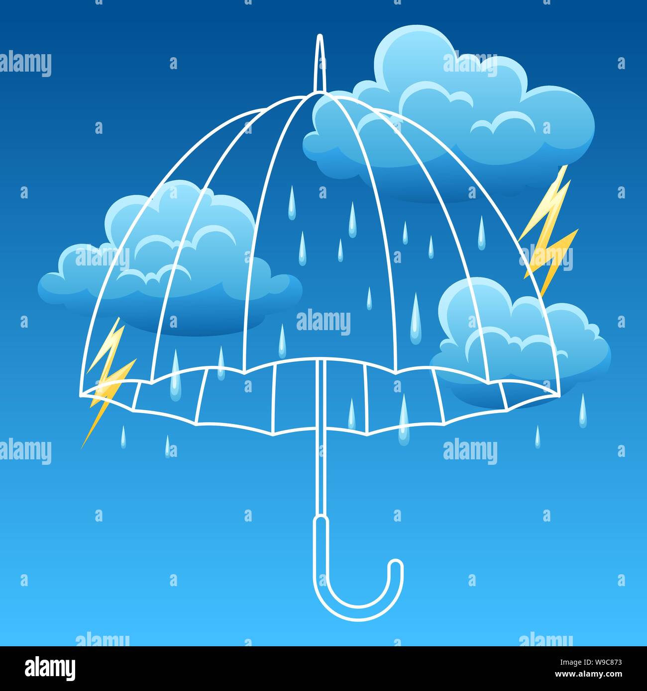 Umbrella and rainfall Stock Vector Images Alamy