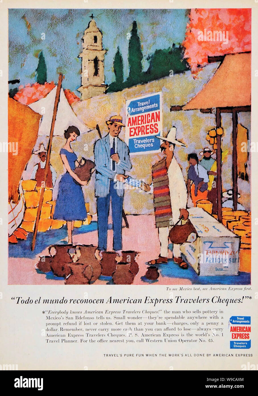 AMERICAN EXPRESS advert 1958 Stock Photo