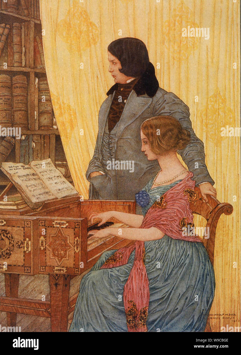 ROBERT and CLARA SCHUMANN German composers about 1840 Stock Photo