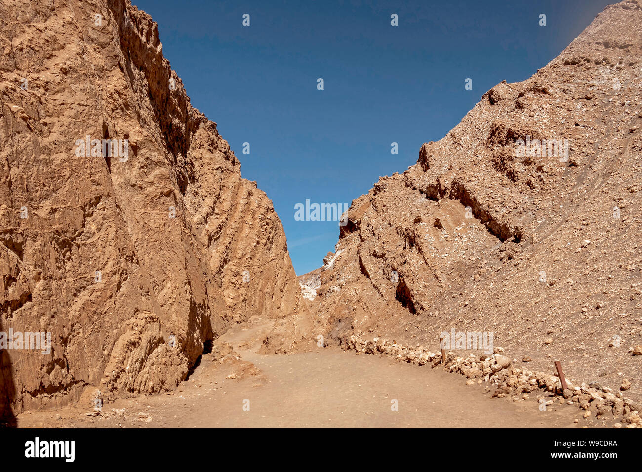 Arid landscape in extreme dry desert of Atacama : Moonlike landscape of 