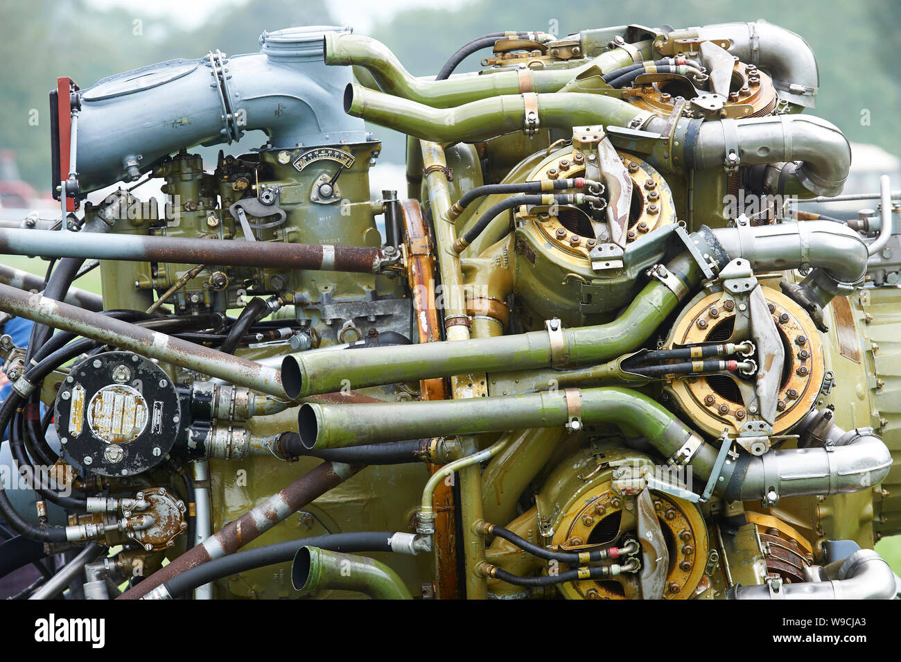 Close up of a Bristol Hercules Aero-engine at the Driffield Steam Rally, UK, GB. Stock Photo