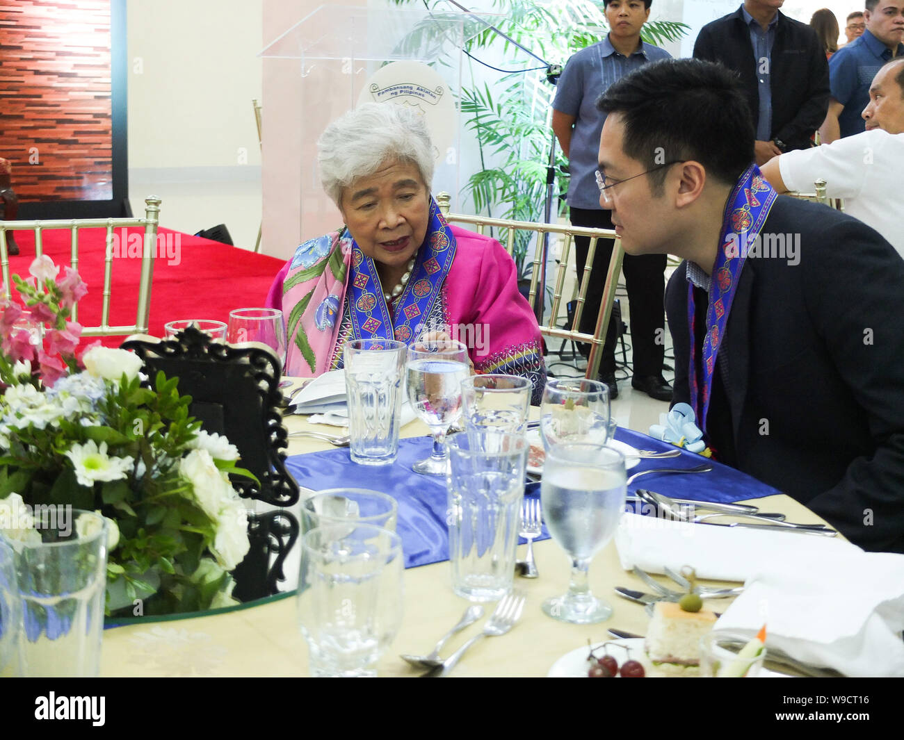 Secretary of Education, Leonor Briones and Cabinet Member, Karlo Nograles attend the 132nd Anniversary.Manila Mayor, Francisco 'Isko Moreno' Domagoso, graced the 132nd Anniversary and the unveiling of the newly retrofitted building of the Philippines' National Library. Stock Photo