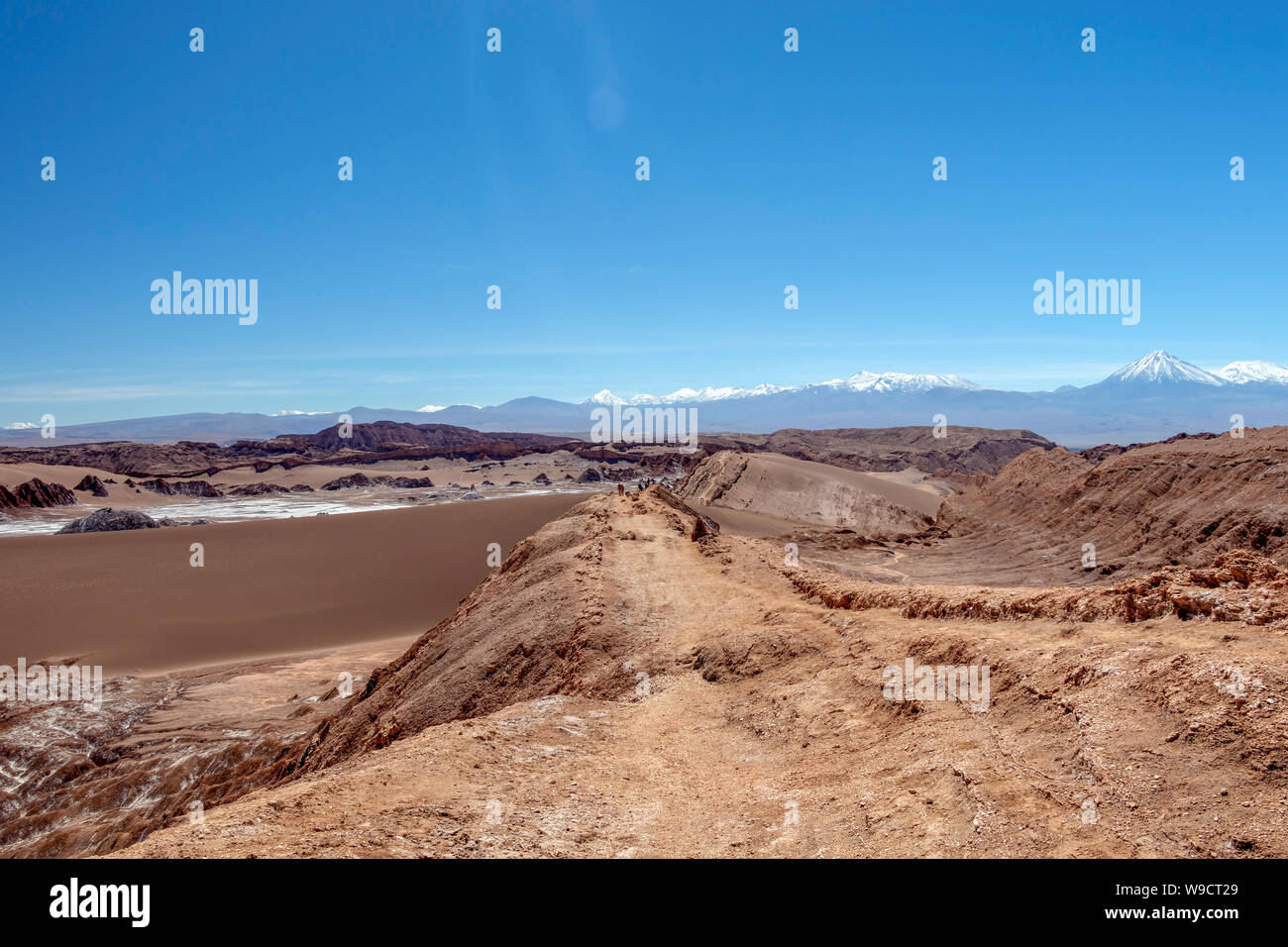 Arid landscape in extreme dry desert of Atacama : Moonlike landscape of 