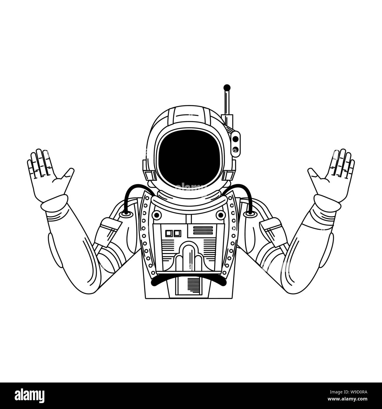 universe space galaxy astronomy cartoon in black and white Stock Vector ...