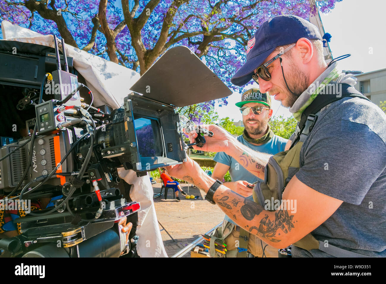 Johannesburg, South Africa - October 09 2018: Behind the scenes of a  Television advert Film Set on location at a University Campus Stock Photo -  Alamy