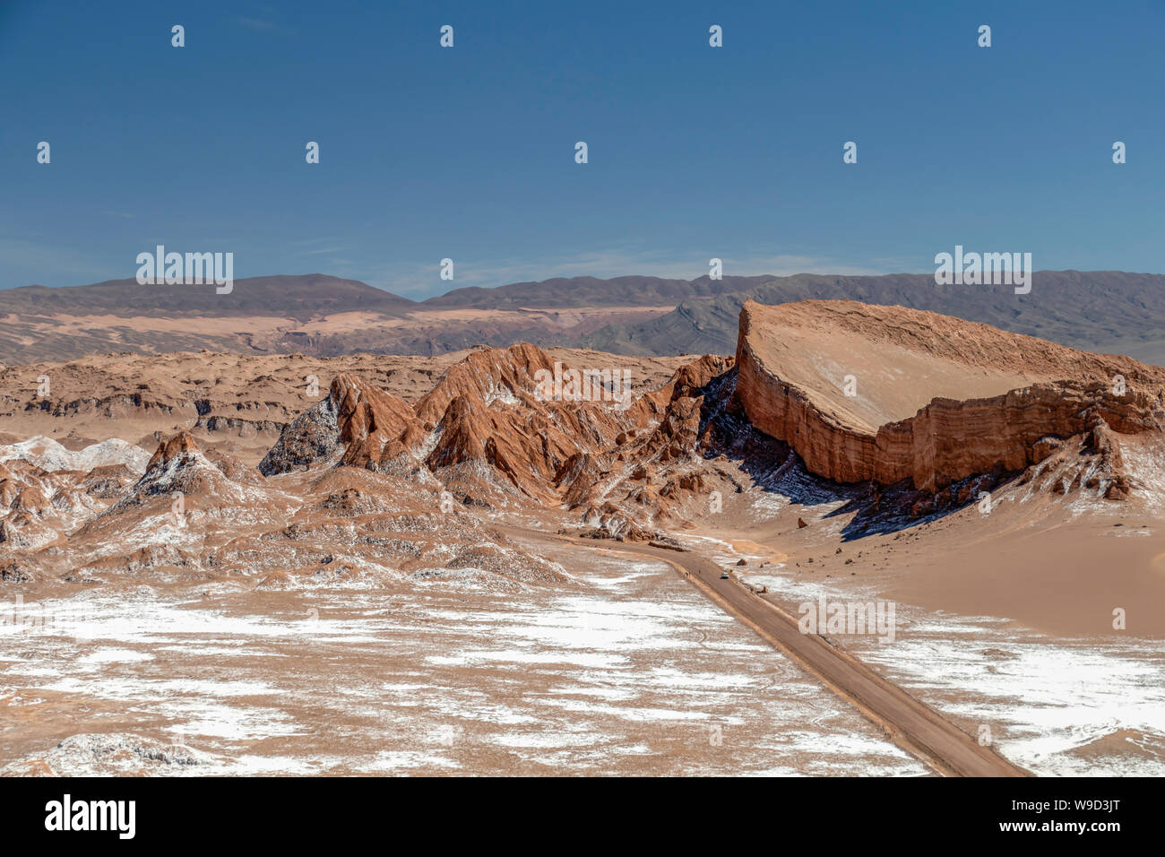 Arid landscape in extreme dry desert of Atacama : Moonlike landscape of 