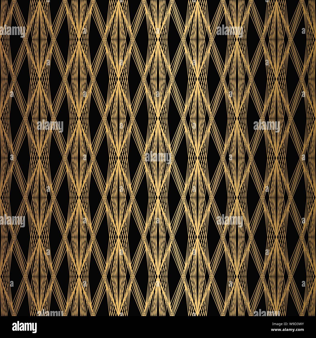 Art Deco Pattern. Seamless black and gold background Stock Vector Image ...
