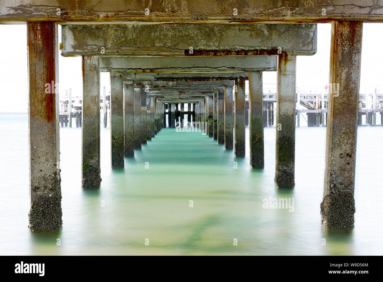 Under the jetty at Cowes on Phillip Island Stock Photo