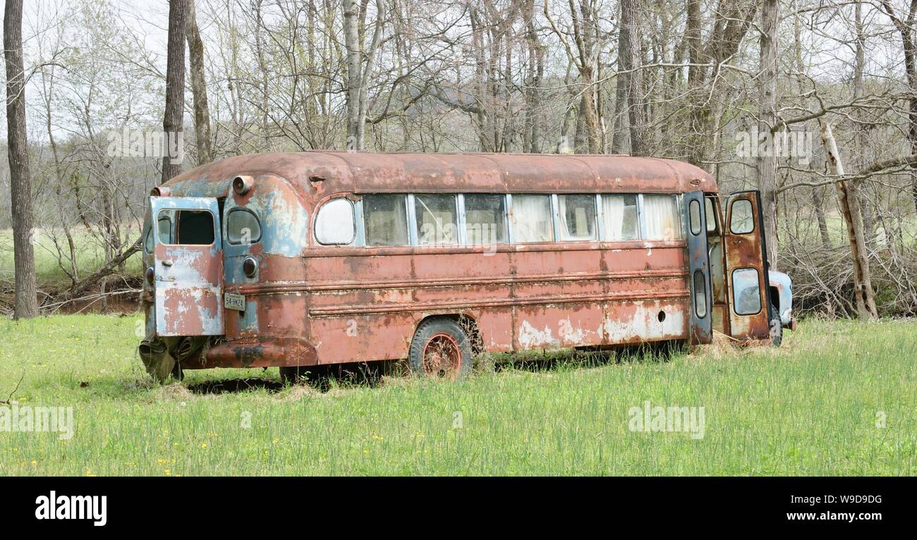 Vintage school bus Stock Photo