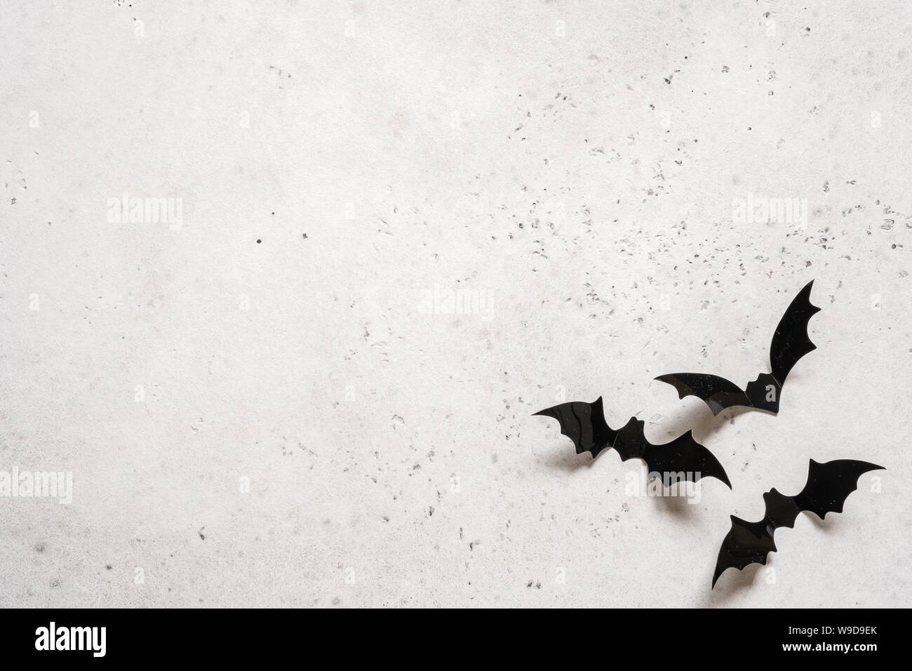 halloween decoration concept - black bats on white background Stock ...