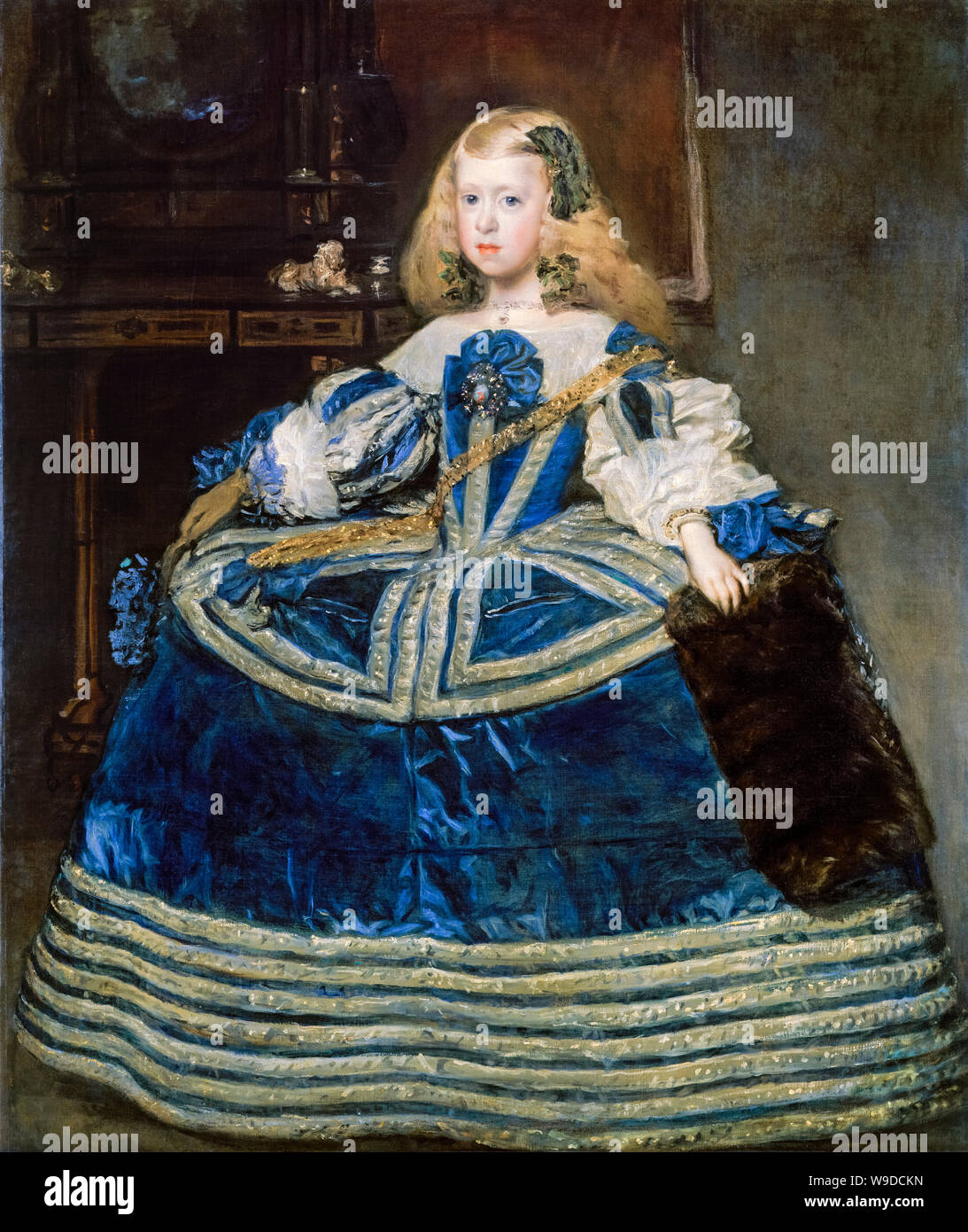 infanta margarita teresa in a blue dress diego velazquez Diego Velázquez, Infanta Margarita Teresa (1651-1673) in a Blue Dress,  portrait painting, 1659 Stock Photo
