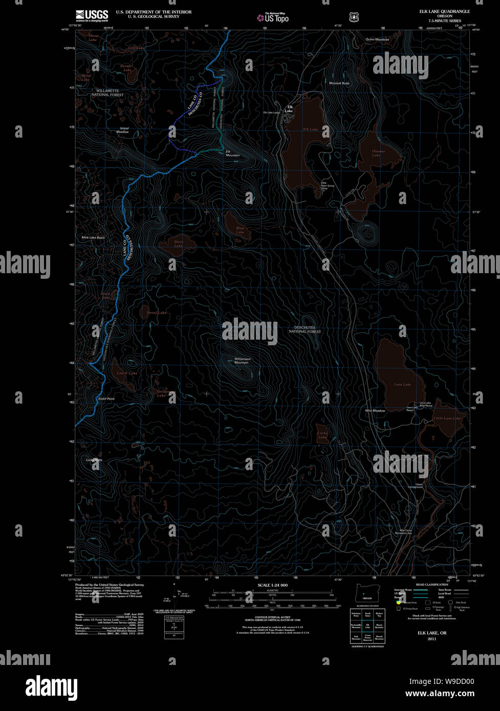 Elk lake oregon map hires stock photography and images Alamy