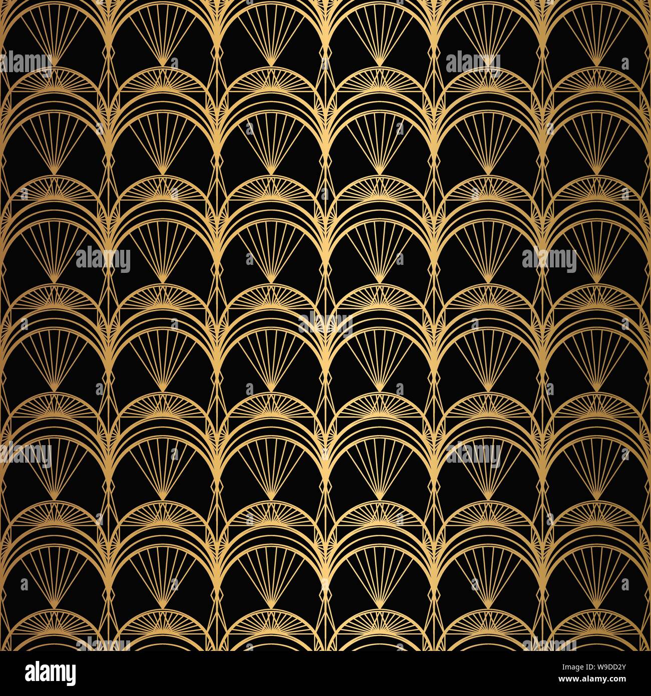 Art Deco Pattern. Seamless black and gold background Stock Vector Image ...