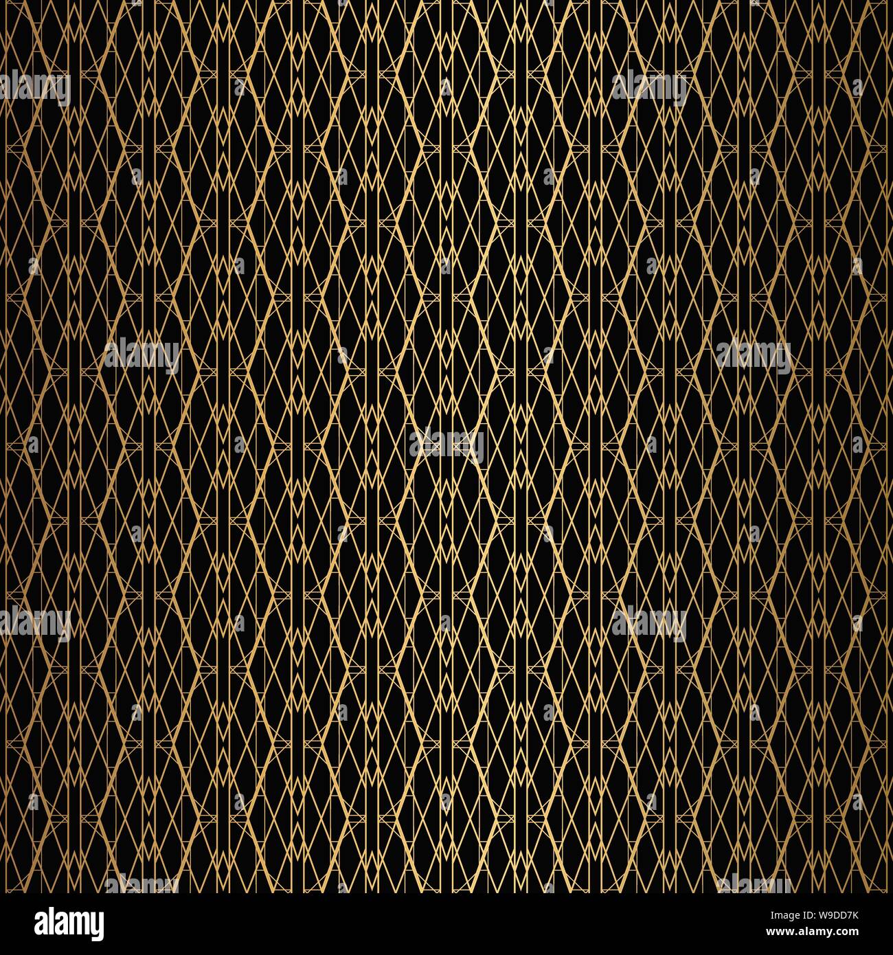 Art Deco Pattern. Seamless black and gold background Stock Vector Image ...