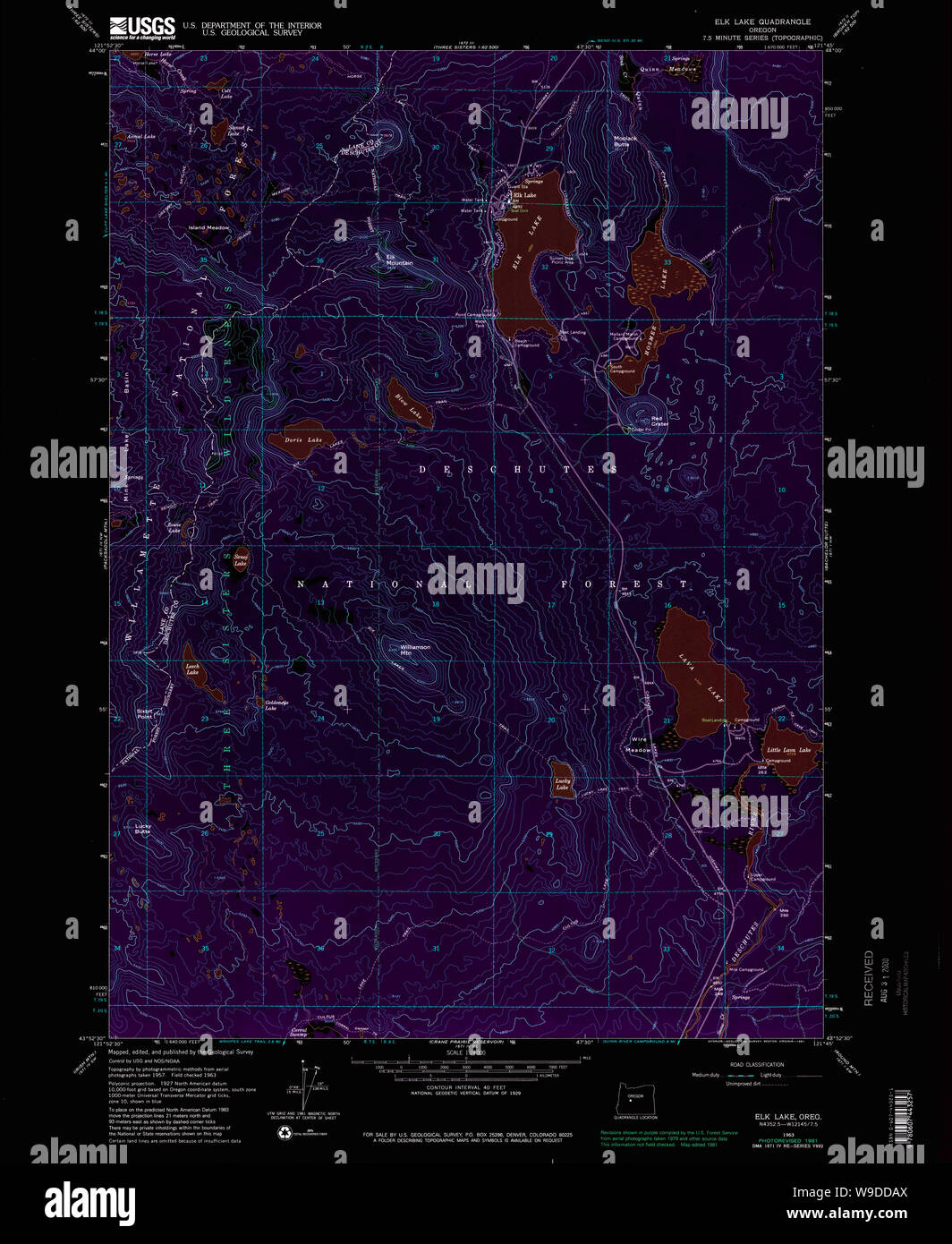 Elk lake oregon map hires stock photography and images Alamy