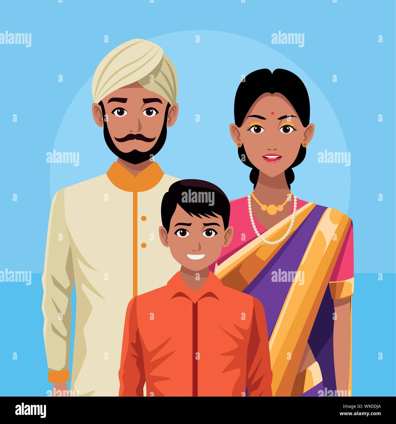 indian family india cartoon Stock Vector Image & Art - Alamy