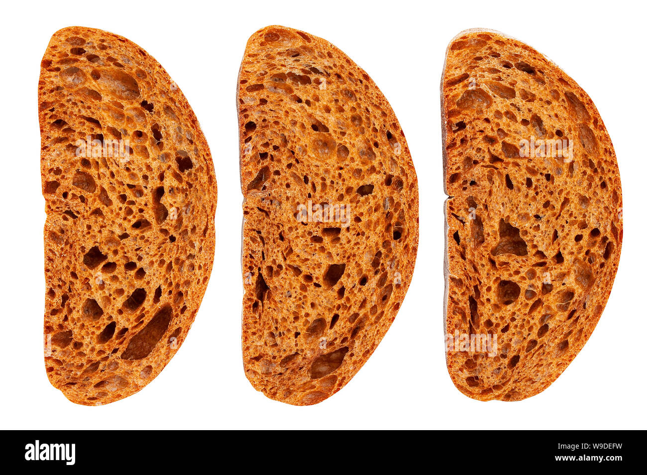 sliced round brown bread path isolated on white Stock Photo Alamy