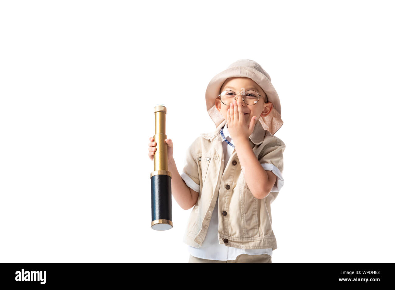 Hand holding spyglass hi-res stock photography and images - Alamy