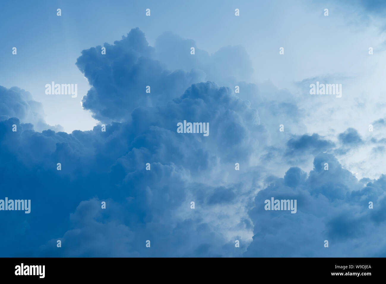 Dramatic nature sky with storm cloud before raining background Stock Photo