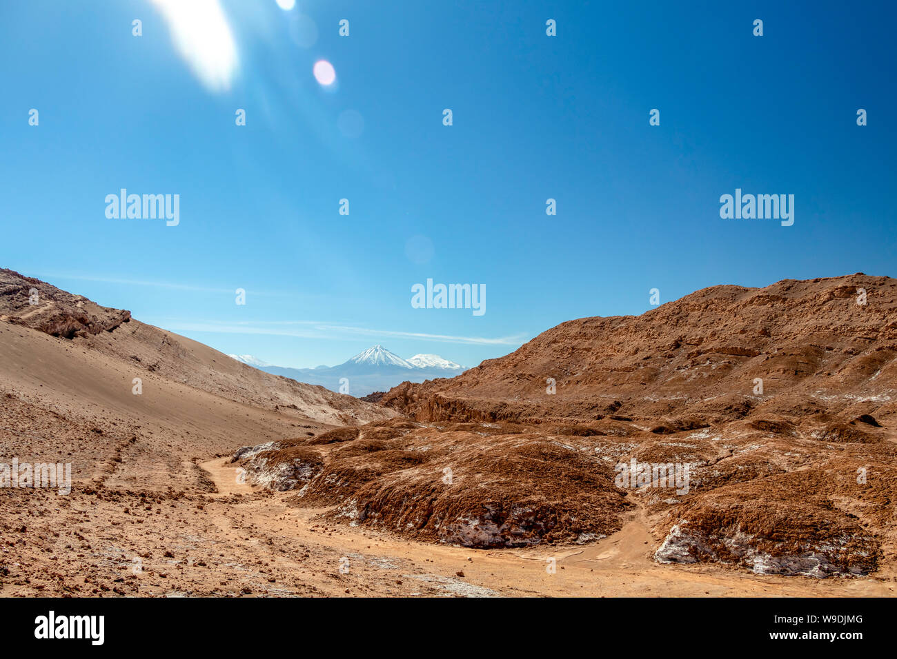 Arid landscape in extreme dry desert of Atacama : Moonlike landscape of 