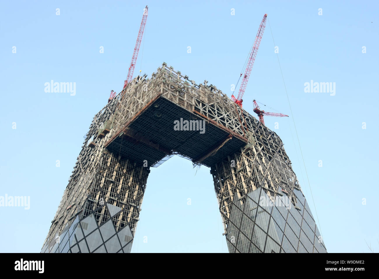 View of the new CCTV Tower under construction in Beijing 23