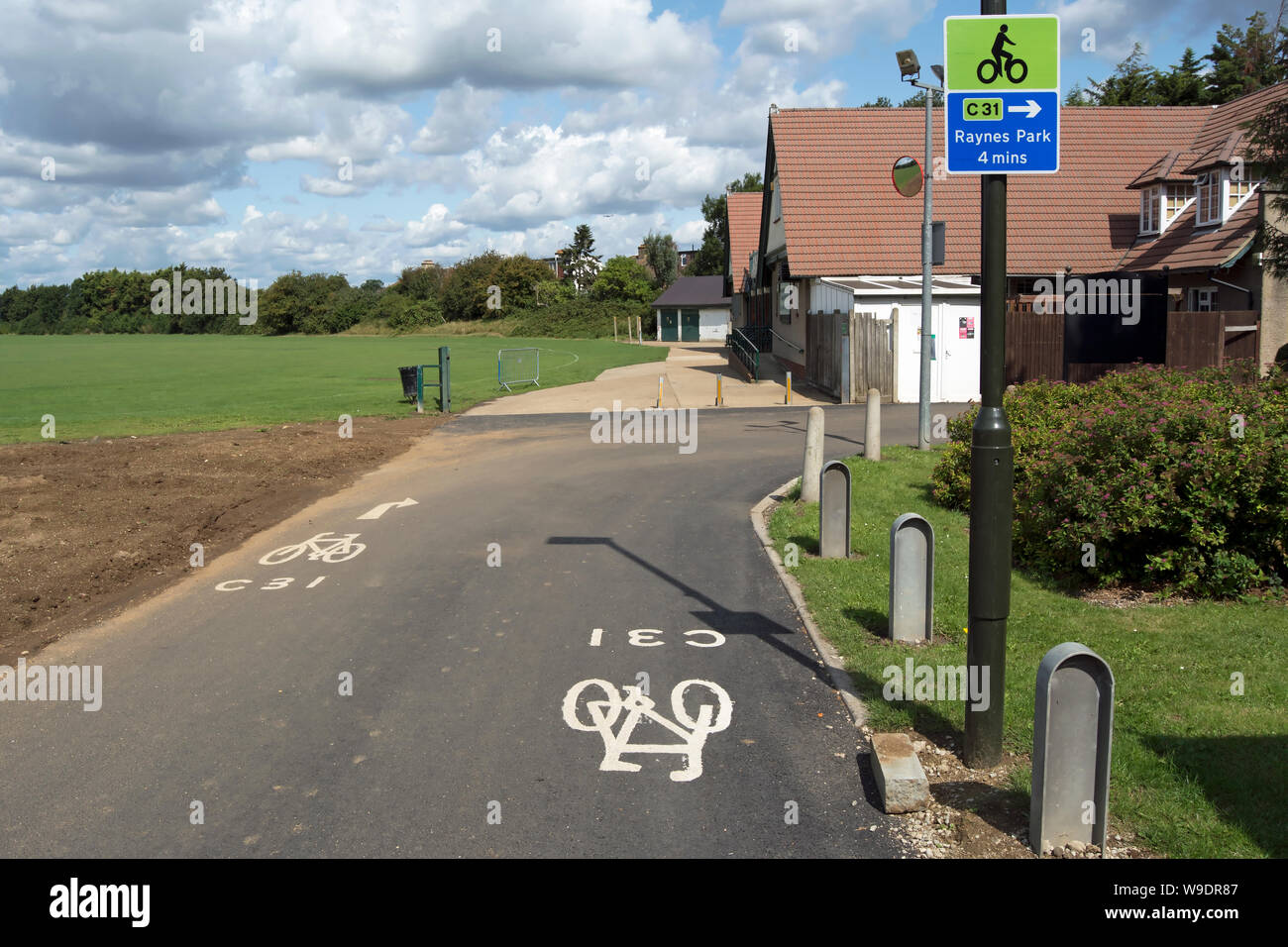 section of london cycleway number 31, linking kingston upon thames and raynes park, southwest london, england Stock Photo