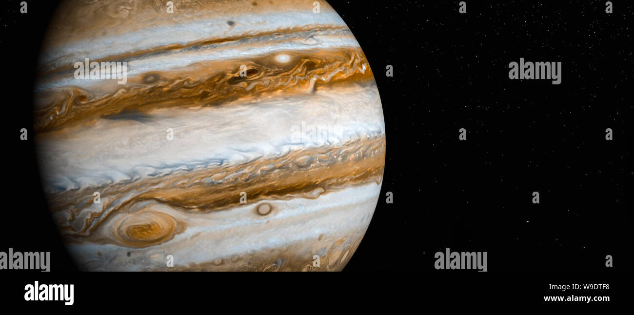 the planet jupiter (3d rendering.This image elements furnished by NASA) Stock Photo