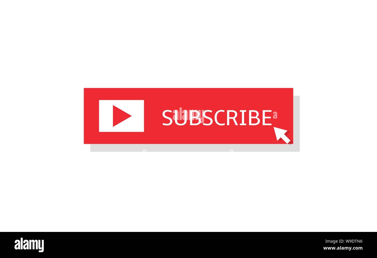 Subscribe banner template. Red Subscribe button with white arrow Stock ...