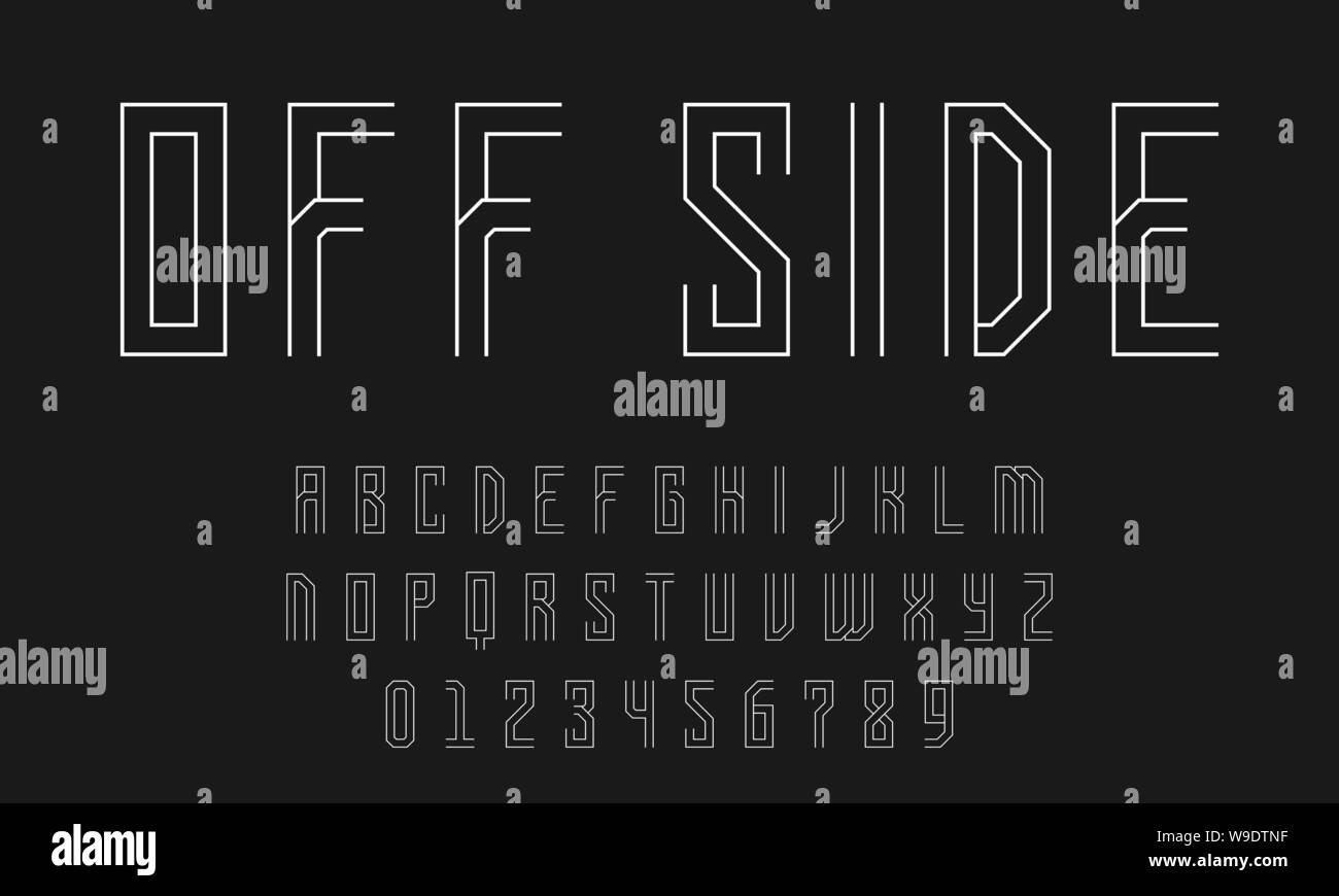 Set of alphabets font letters and numbers modern abstract design with ...