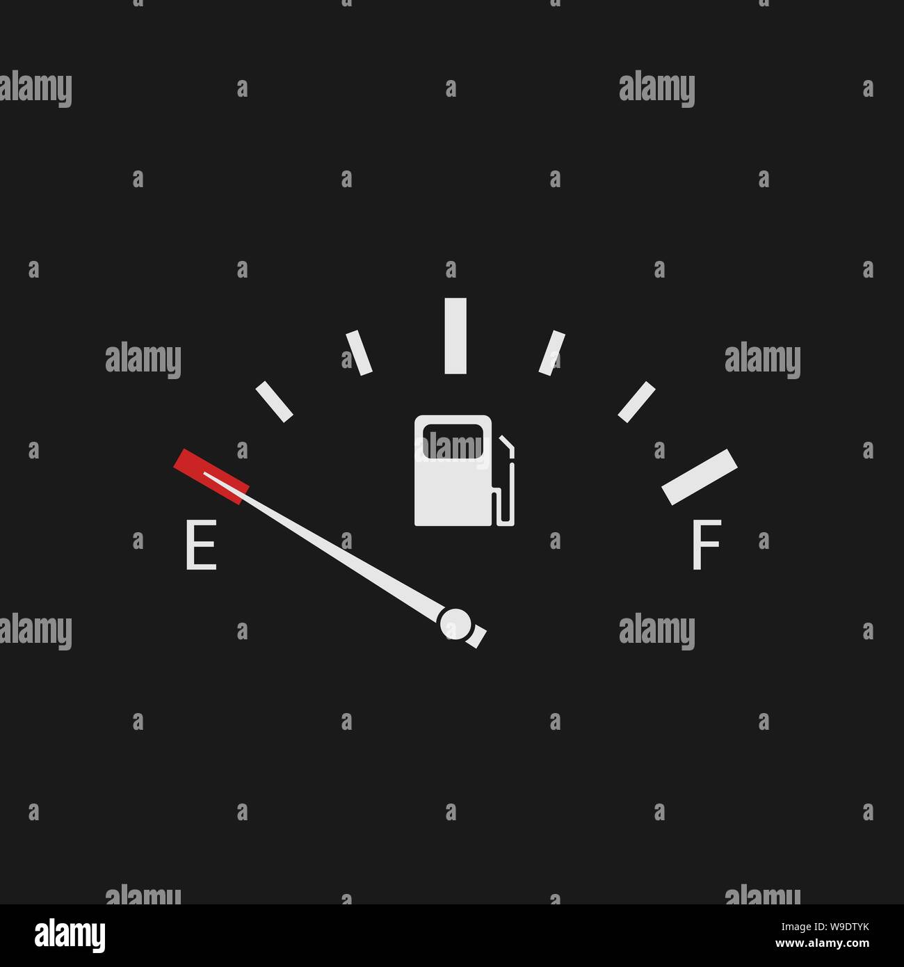Empty Fuel tank indicator. Empty fuel meter, Vector Stock Vector Image