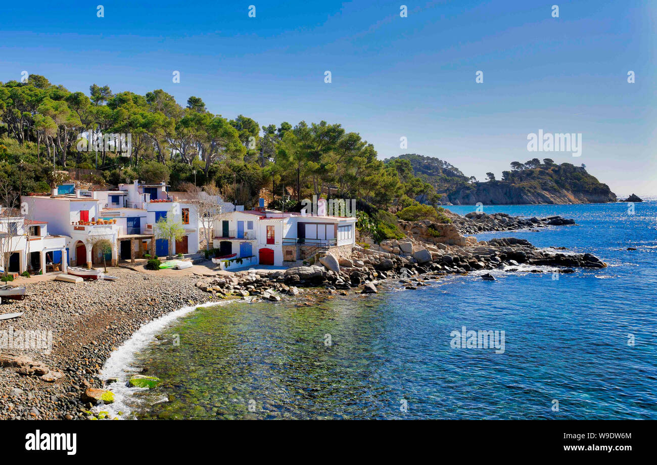 Spain, Catalunya , Girona Province, Palamos City, Costa Brava, Alguer Beach Stock Photo