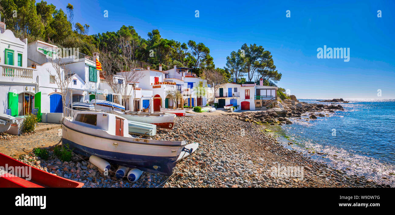Spain, Catalunya , Girona Province, Palamos City, Costa Brava, Alguer Beach Stock Photo