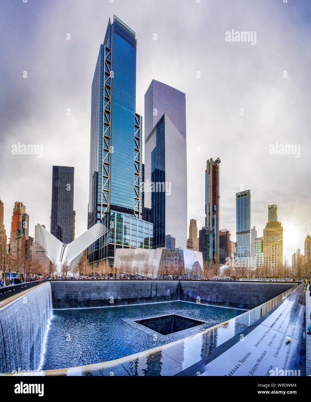 USA, New York City, Manhattan, Downtown , Worl Trade Center Station, North Pool Stock Photo