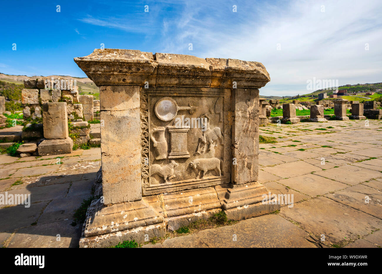 Algeria, Djemila City, Roman ruins of Djemila City, UNESCO, W.H. , The Capitol Stock Photo