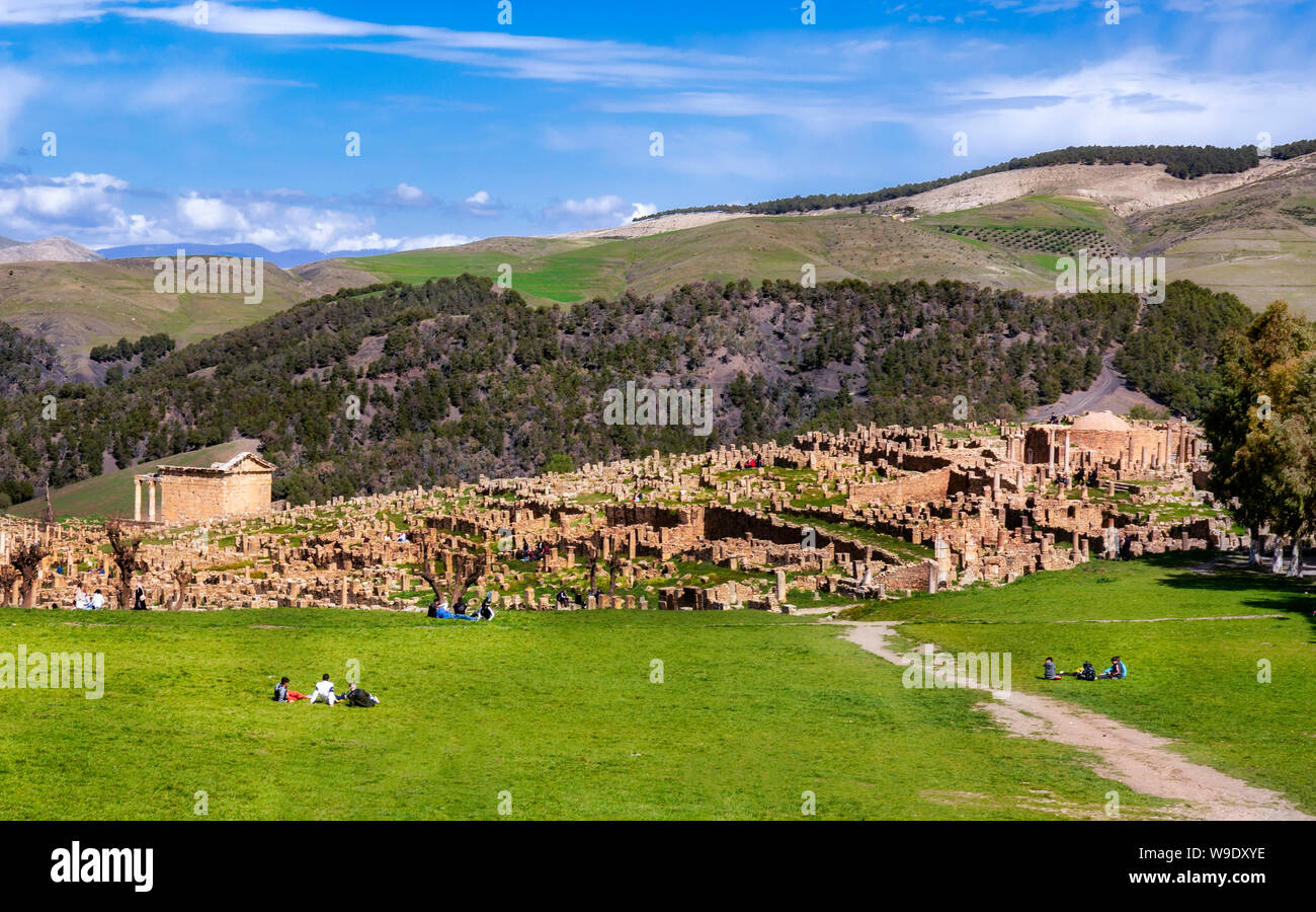 Algeria, Djemila City, Roman ruins of Djemila City, UNESCO, W.H. , panorama Stock Photo