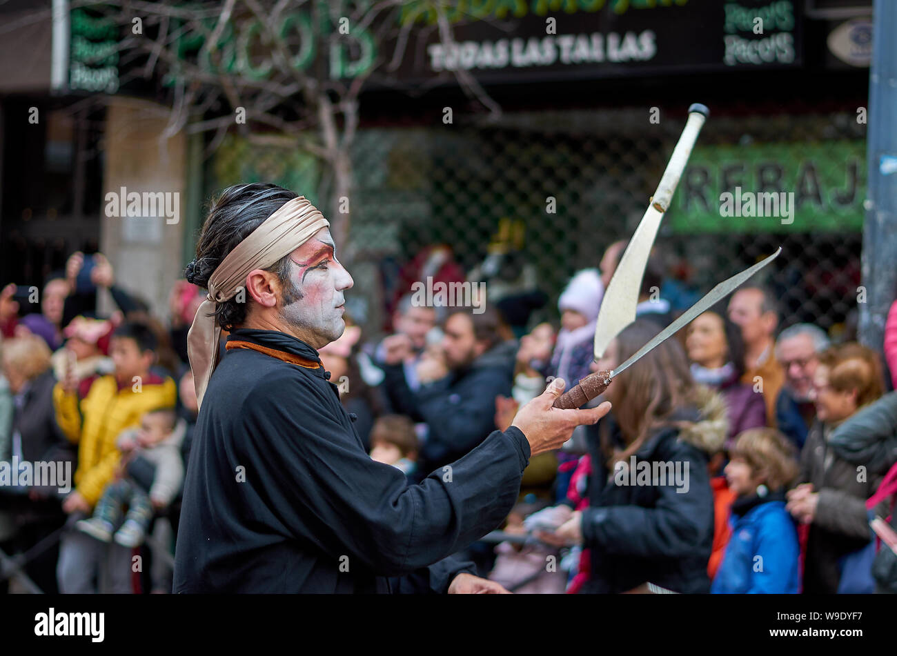 PARADE IN THE DISTRICT OF USERA IN MADRID TO CELEBRATE CHINESE NEW YEAR Stock Photo
