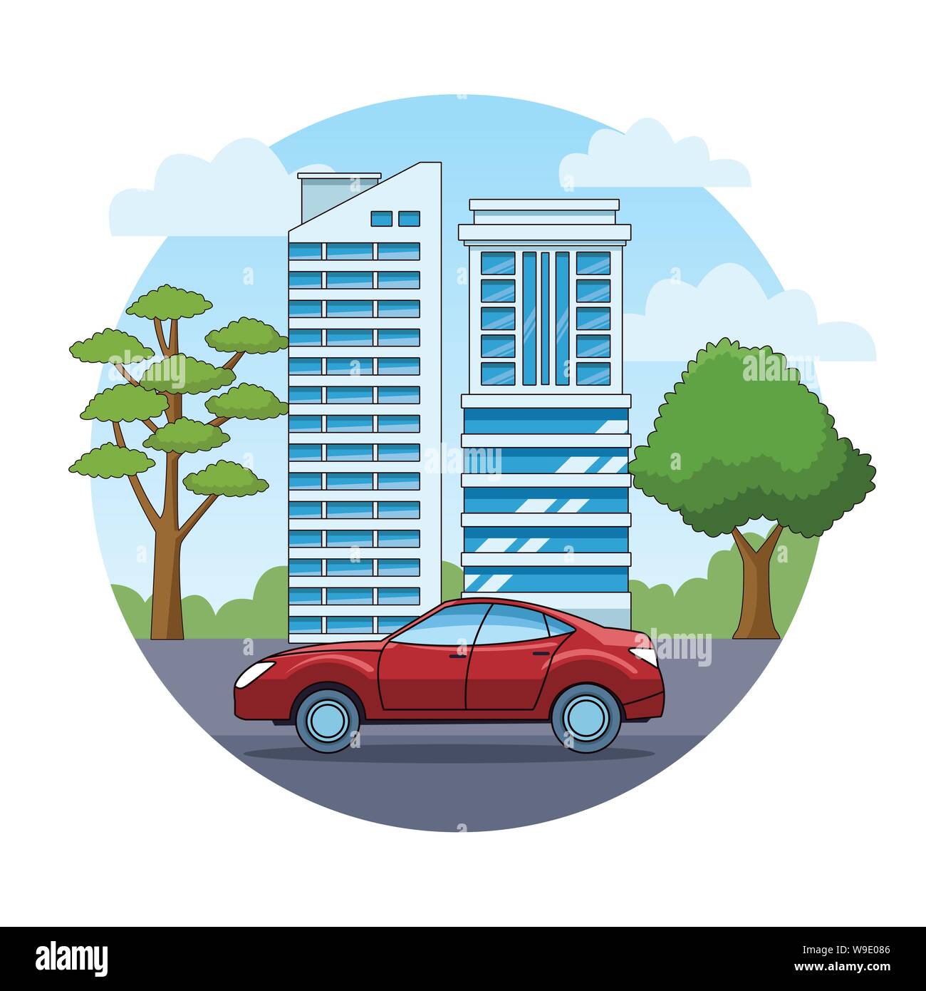 Modern sedan red car vehicle sideview Stock Vector Image & Art - Alamy