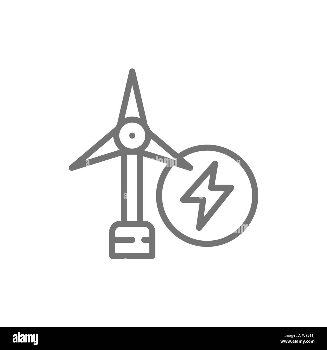 Wind power plant, wind turbine line icon Stock Vector Image & Art - Alamy