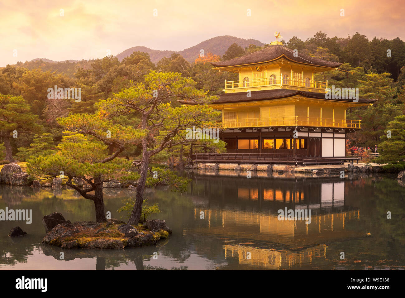 Kinkakuji Temple the temple of the Golden Pavilion a buddhist temple in Kyoto,Japan Stock Photo