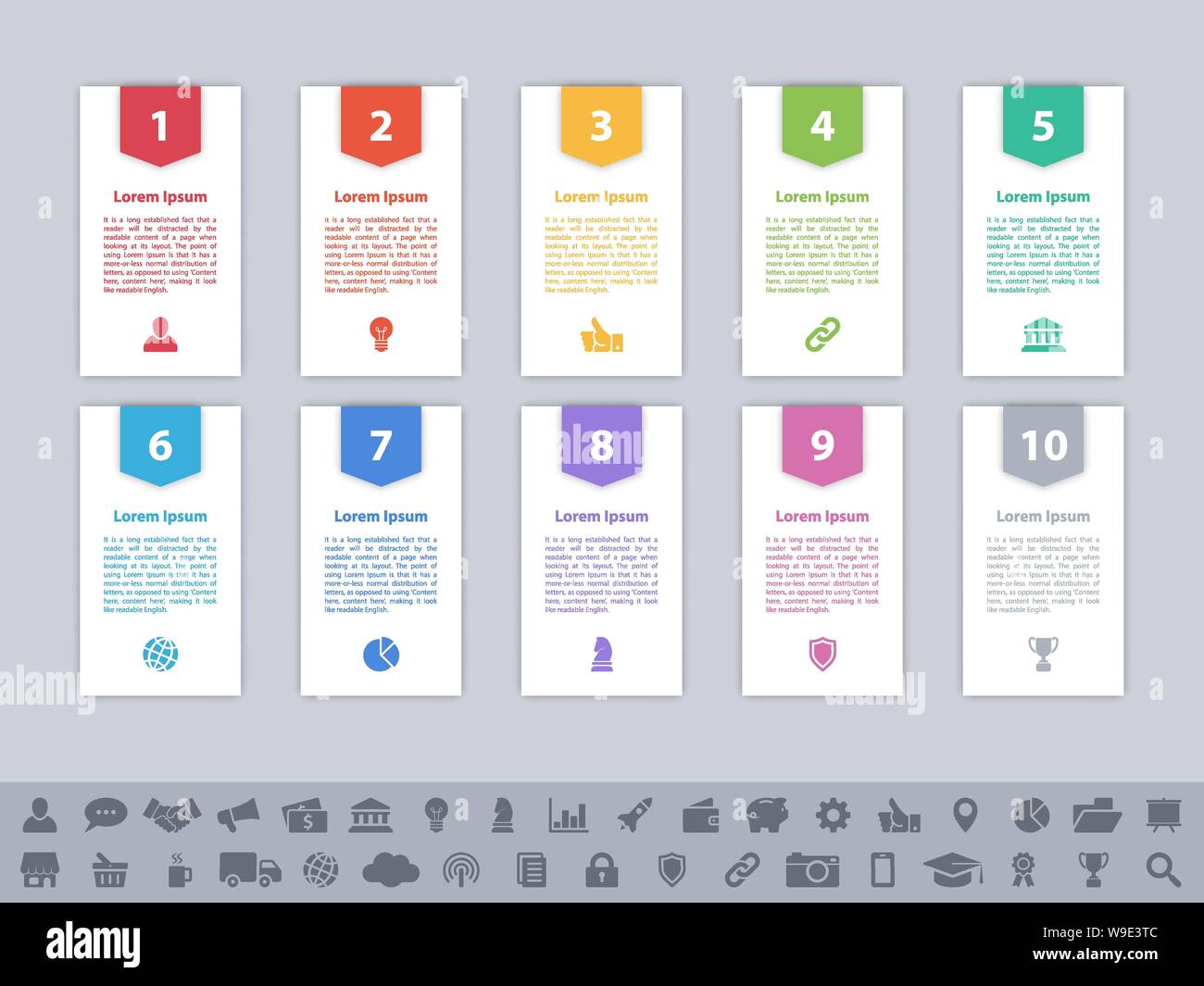 Infographic design business concept vector illustration with 10 steps ...