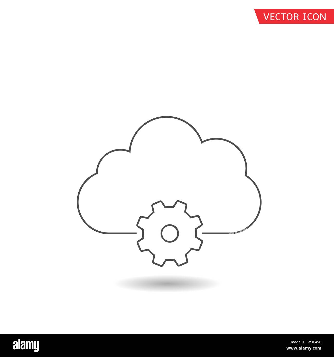 Cloud with gear sign. Data storage cloud icon Stock Vector