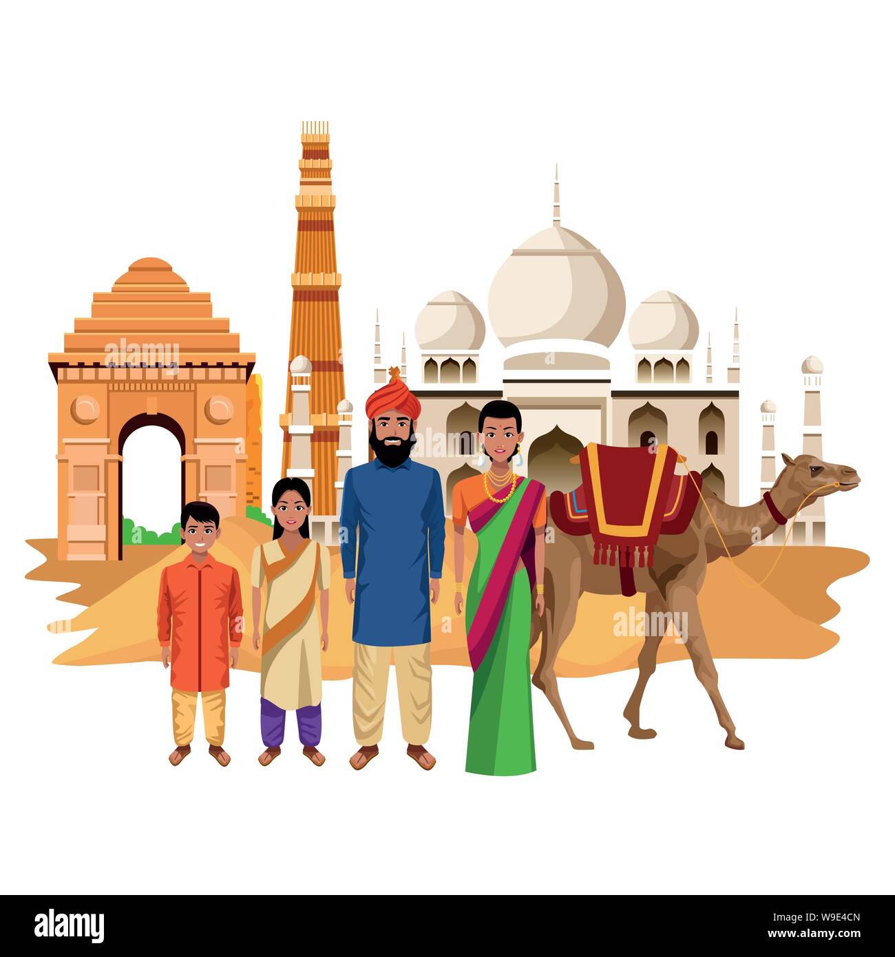 indian family india cartoon Stock Vector Image & Art - Alamy