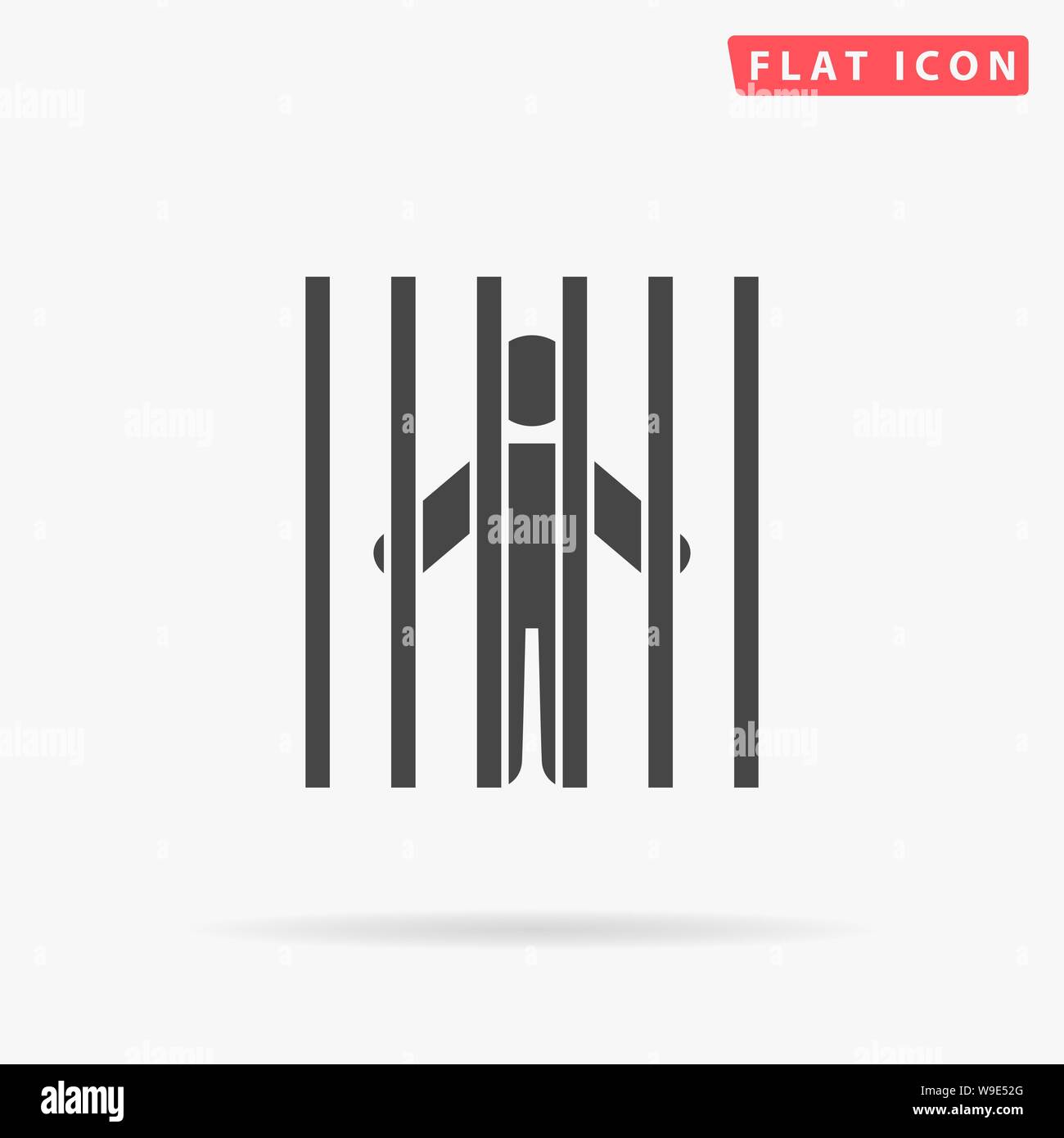 Prisoner. Characters people. Crime. Flat design style minimal vector illustration icon for web design Stock Vector