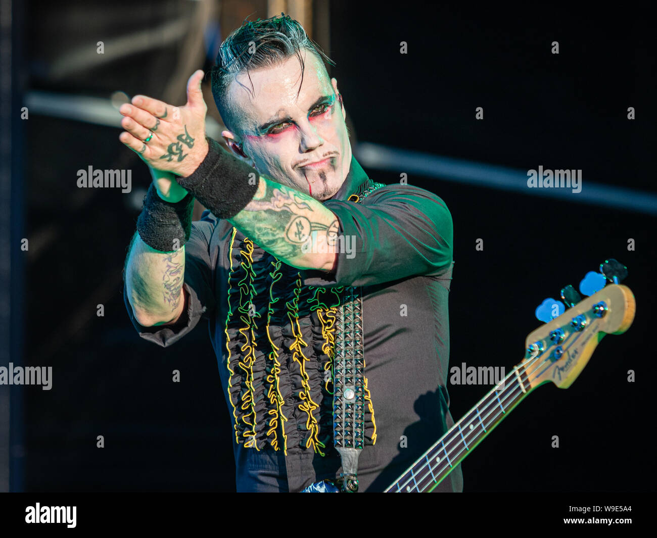 Rob Zombie live on stage at the 2019 Copenhell Metal Festival - here Piggy D on bass. Stock Photo