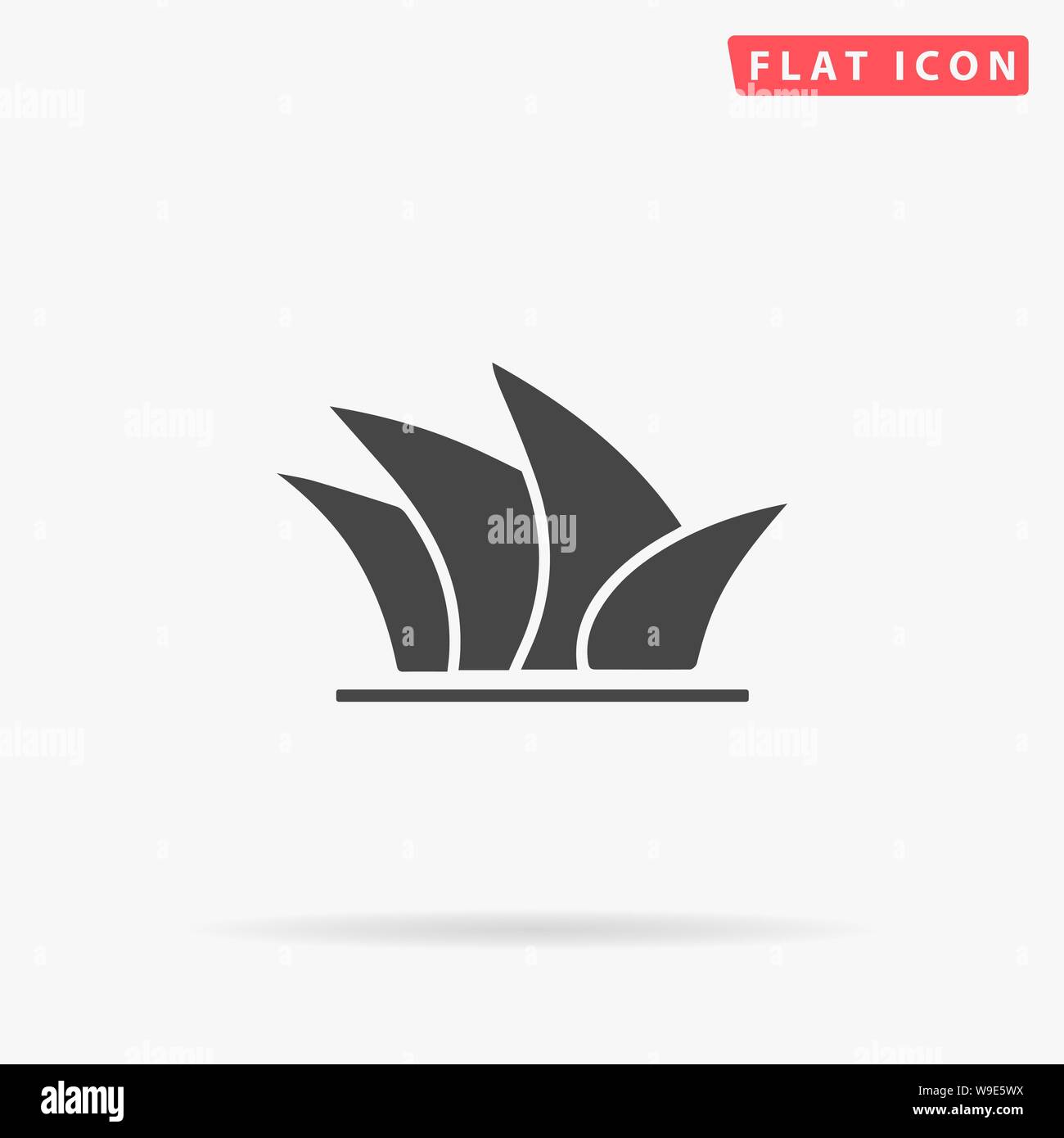 Sydney opera house. Architecture. Flat design style minimal vector illustration icon for web design Stock Vector